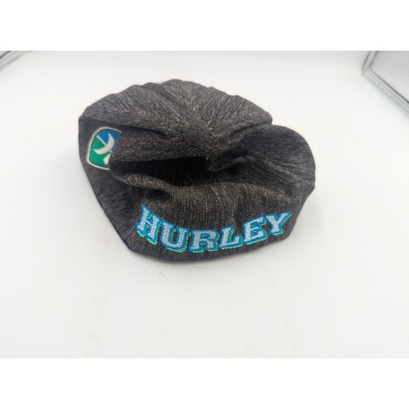 Hurley Flexfit Hat L/XL Stretch Baseball Cap Gray W Blue Green raised Logo - Picture 4 of 8